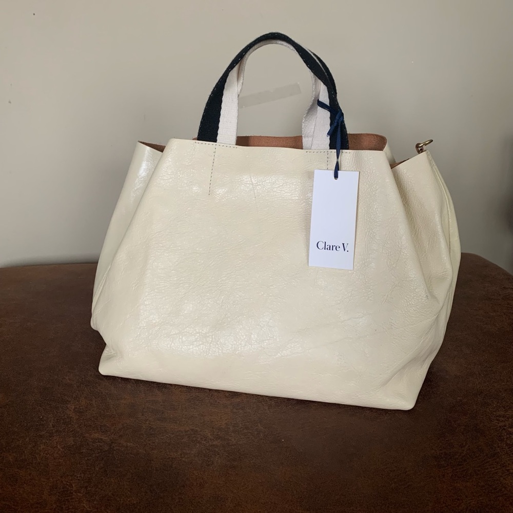 Clare v bateau tote white